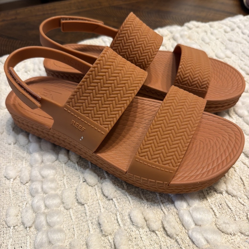 Reef Women's Water Vista Sandal Peach Water Rubber Slingback Brown 10